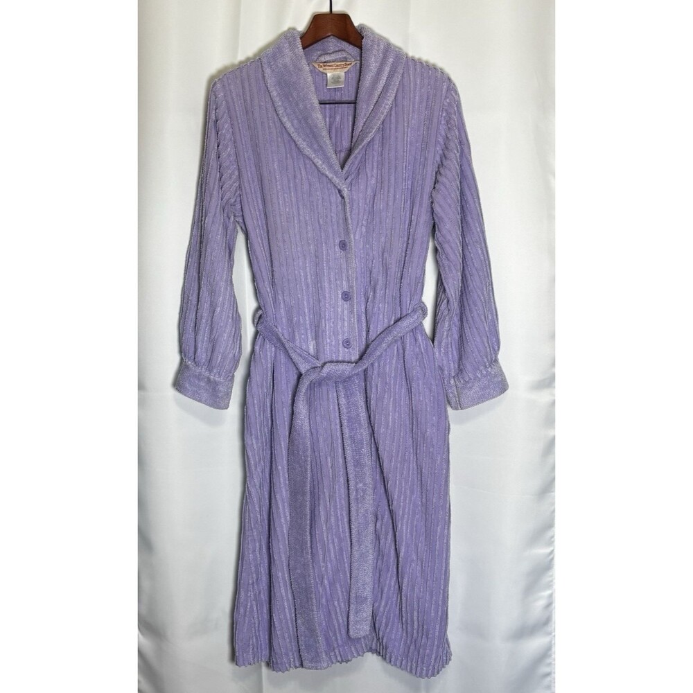 Vintage Style Women’s Size L The Vermont Country Store Purple Chenille Robe